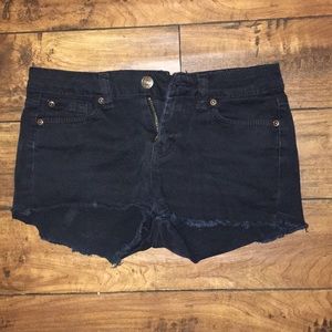 Black jean shorts